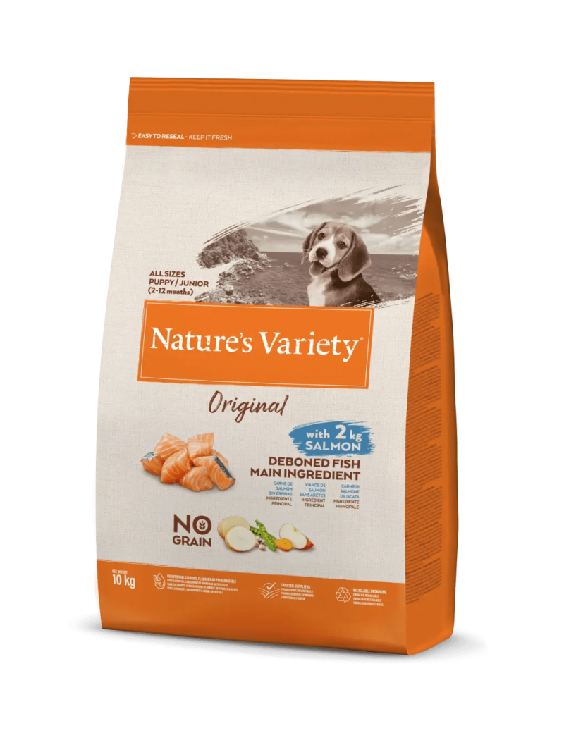 Nature's Variety Original cachorro salmón sin cereales 10 kg.